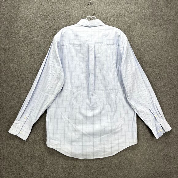 Club Room Shirt Mens Large 16 34 / 35 Blue Plaid Button Down Pocket Easy care - Picture 2 of 16